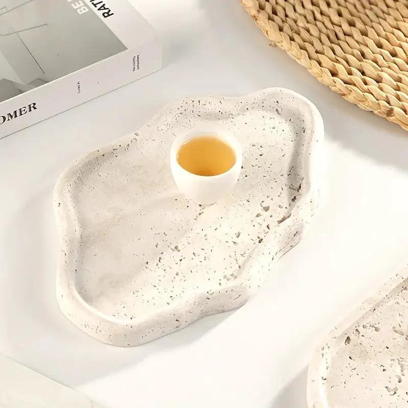 Display Tray - Cloud Marble Small by House Of Avana