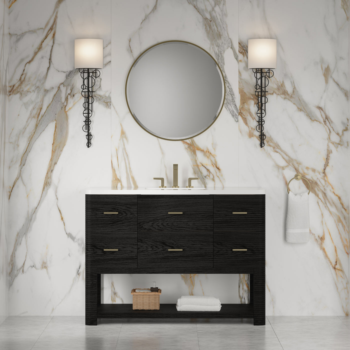 James Martin Lucian 48" Single Bathroom Vanity, Carbon Oak by James Martin