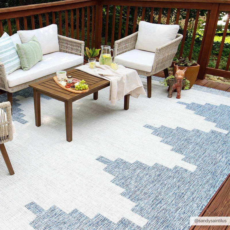 Djugun Blue Outdoor Rug - Clearance by Boutique Rugs