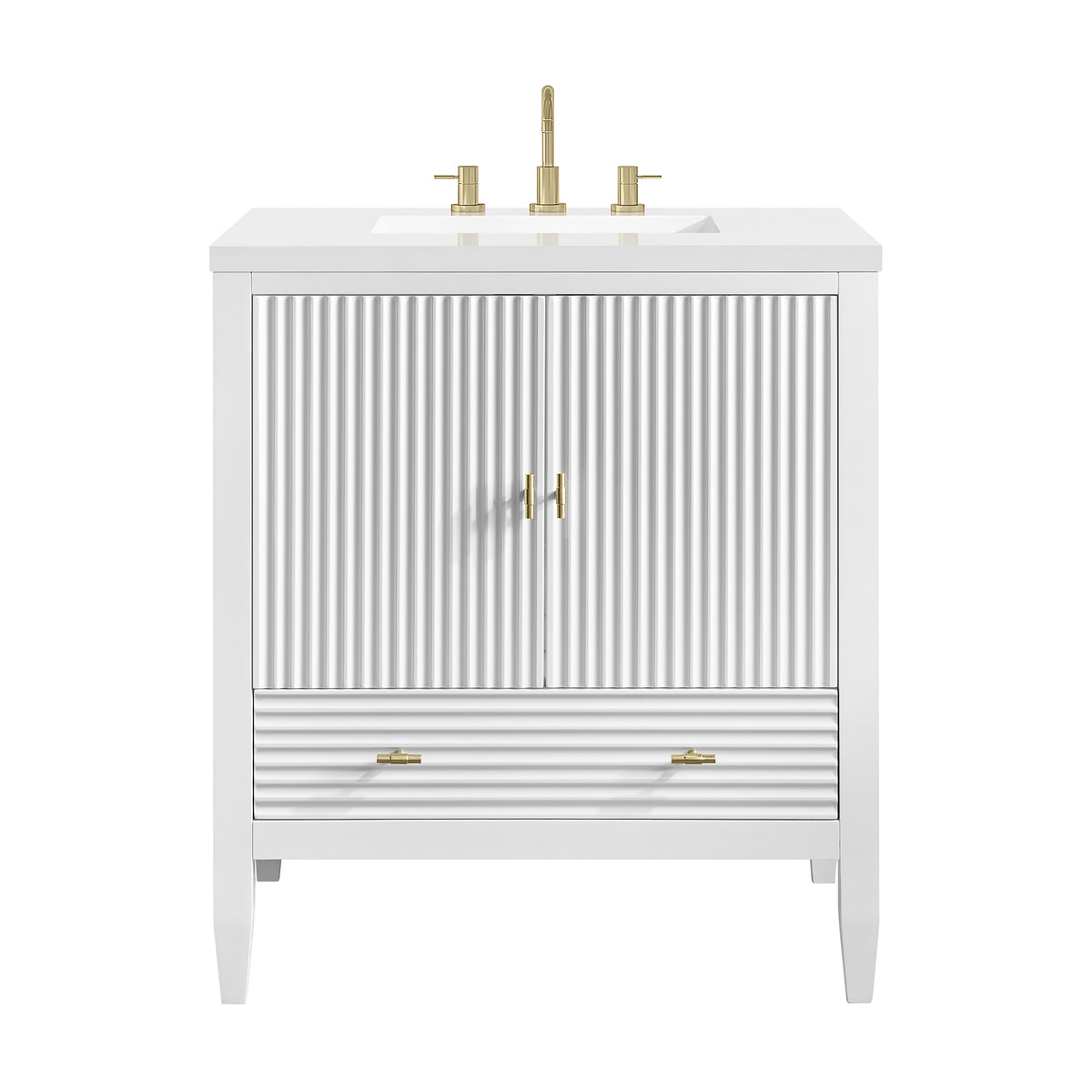 James Martin Myrrin 30" Single Bathroom Vanity, Bright White, view 28