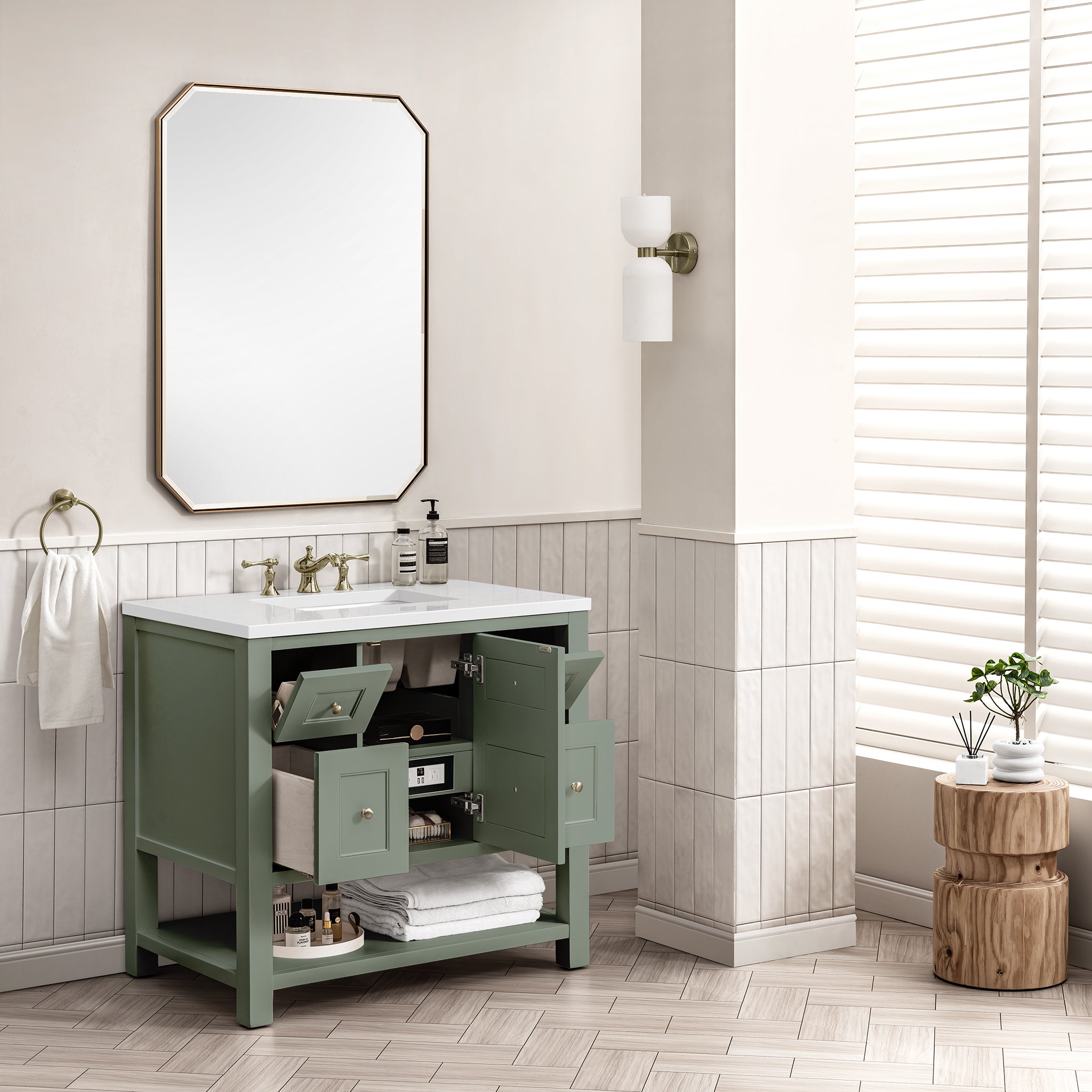 James Martin Breckenridge 36" Single Bathroom Vanity, Smokey Celadon, view 23