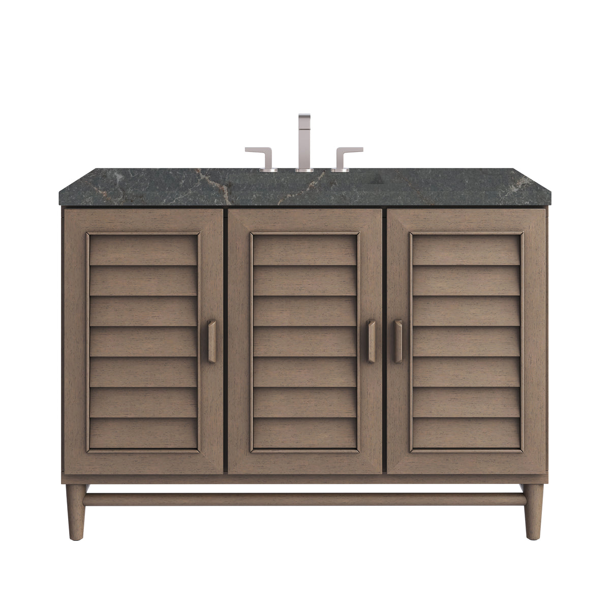 James Martin Portland 48" Single Bathroom Vanity, Whitewashed Walnut with Parisien Bleu countertop