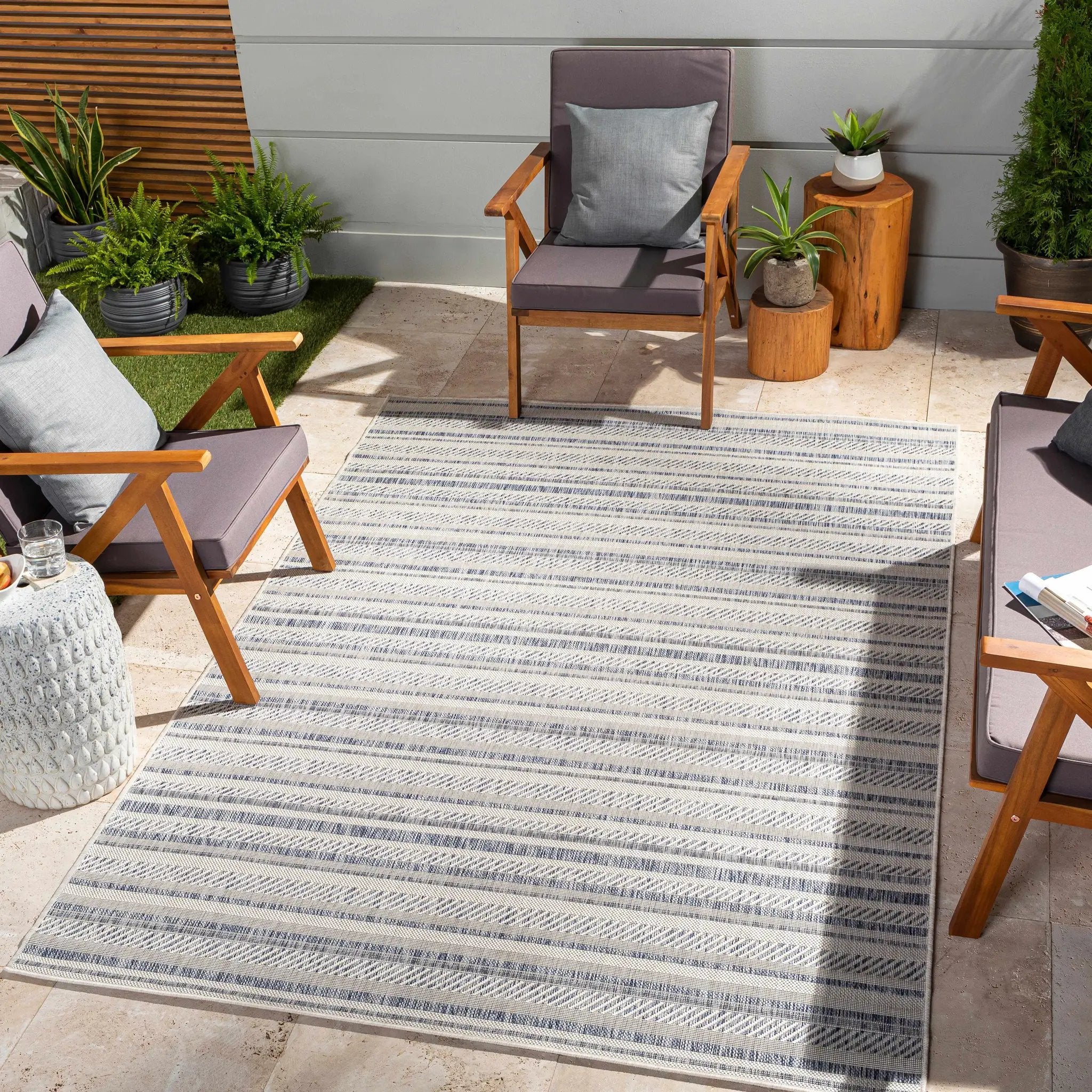 Dumalag Striped Nordic Outdoor Rug by Boutique Rugs