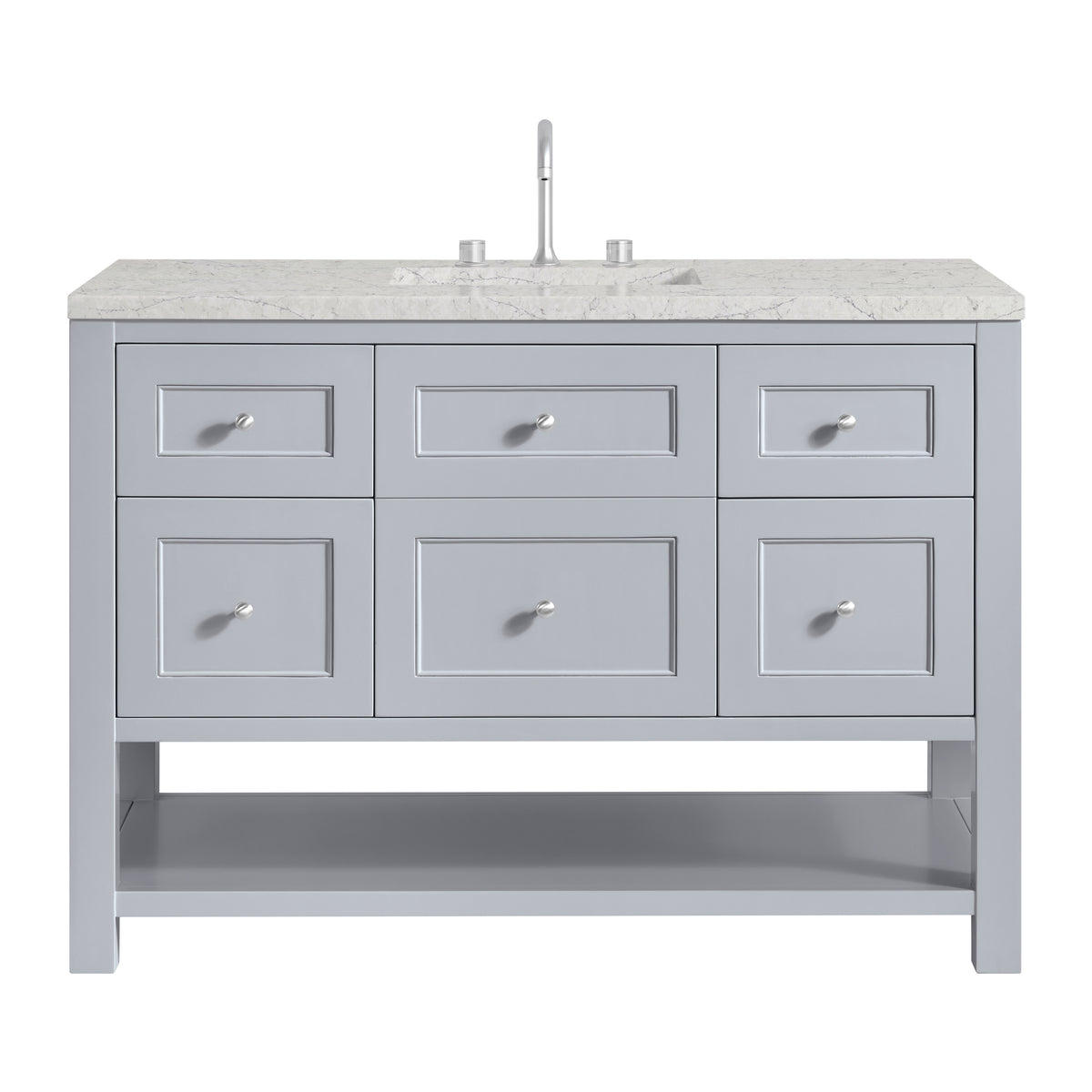 James Martin Breckenridge 48" Single Bathroom Vanity, Serenity Blue with Eternal Jasmine Pearl (FreePower) countertop