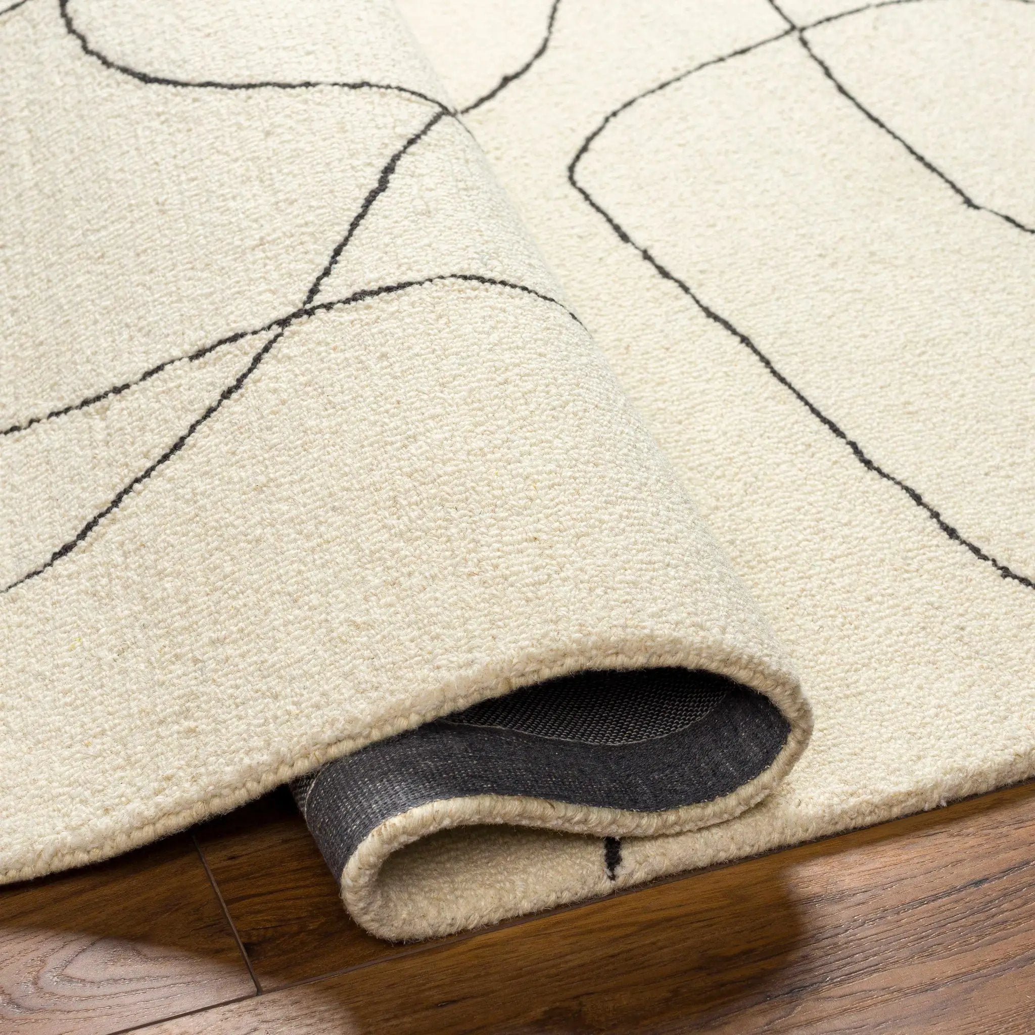 Deniz Modern Off-White Wool Rug by Boutique Rugs