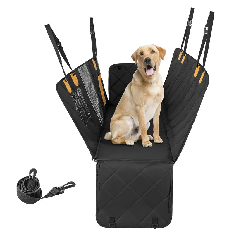 Dog Car Seat Cover Protector for Back Seat with Mesh Windows-Black by DirectDeals