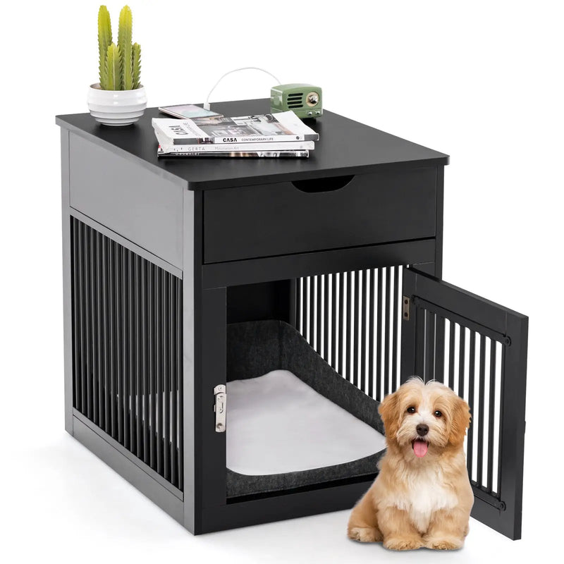 2-In-1 Dog House with Drawer and Wired Wireless Charging by DirectDeals