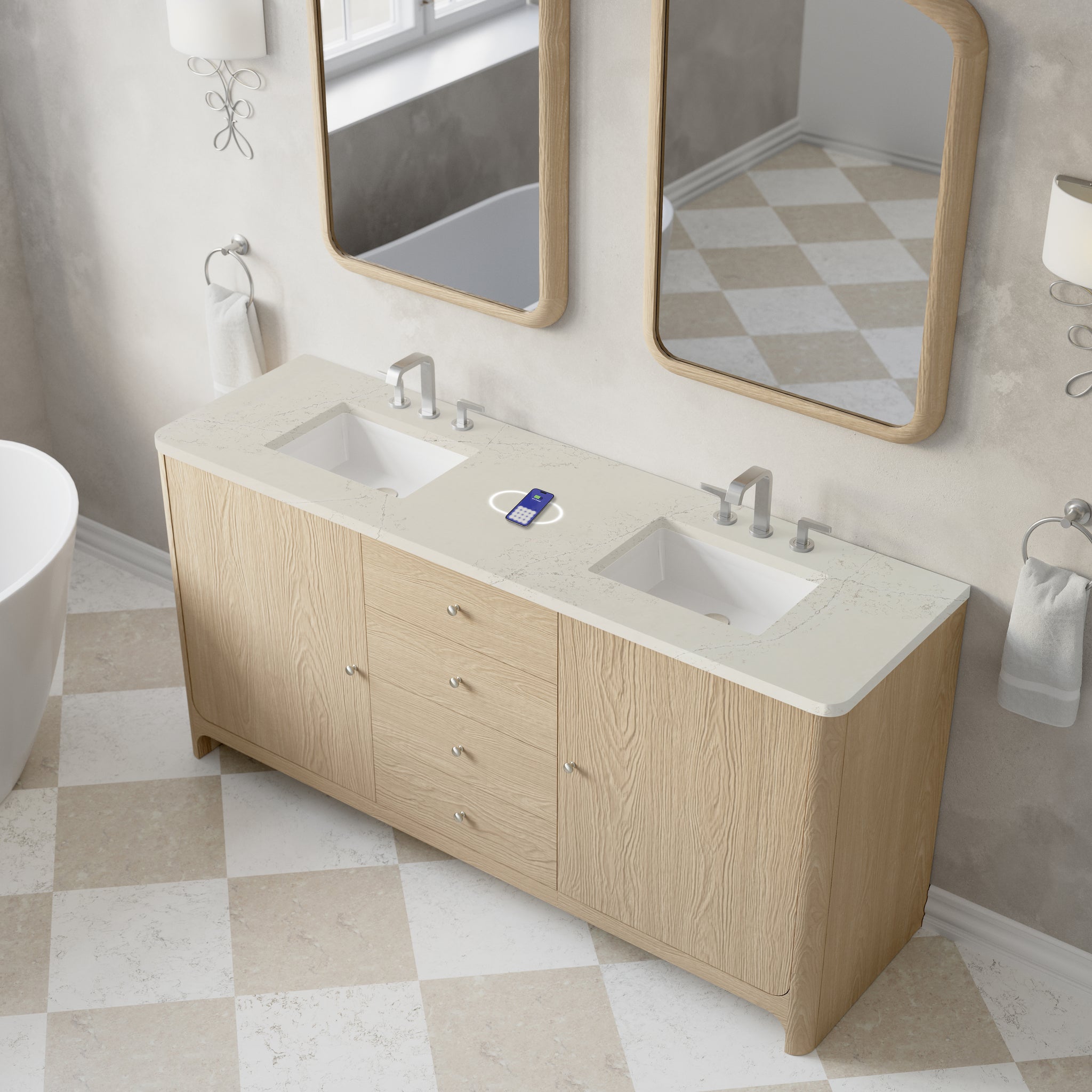 James Martin Gracyn 72" Double Bathroom Vanity, Coastal Driftwood by James Martin