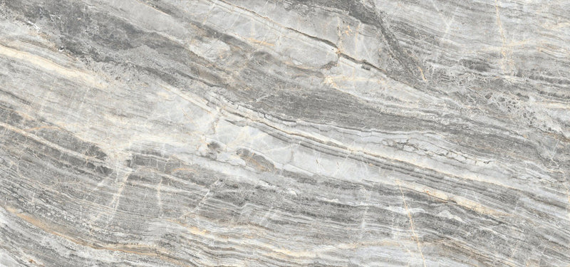 Dolcissima Grigio Trambisera Polished Marble Look Porcelain Slab 60x126 12mm Bookmatch B close up