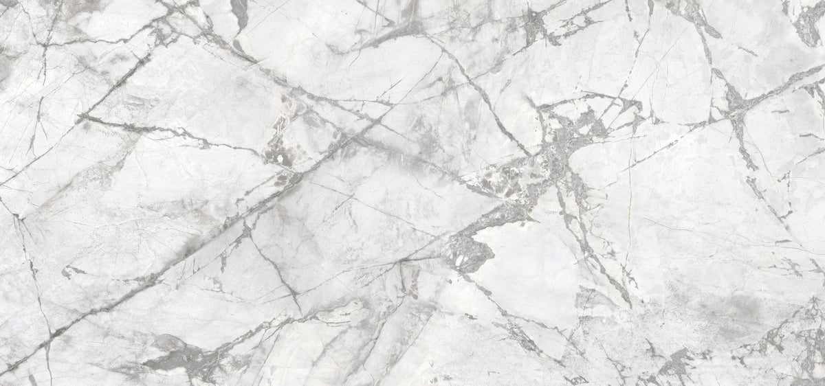 Dolcissima Invisible Grey Polished Marble Look Porcelain Slab 60x126 12mm Bookmatch B close up, view 2