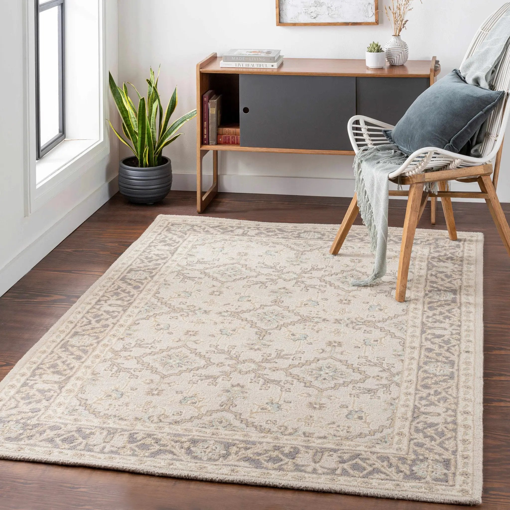 Dooling Light Brown Wool Carpet - Clearance by Boutique Rugs