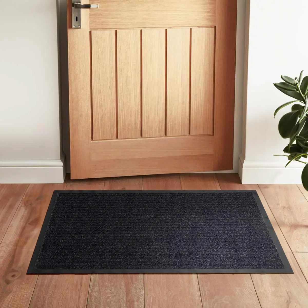 Basic Outdoor Mat, Black by Hauteloom