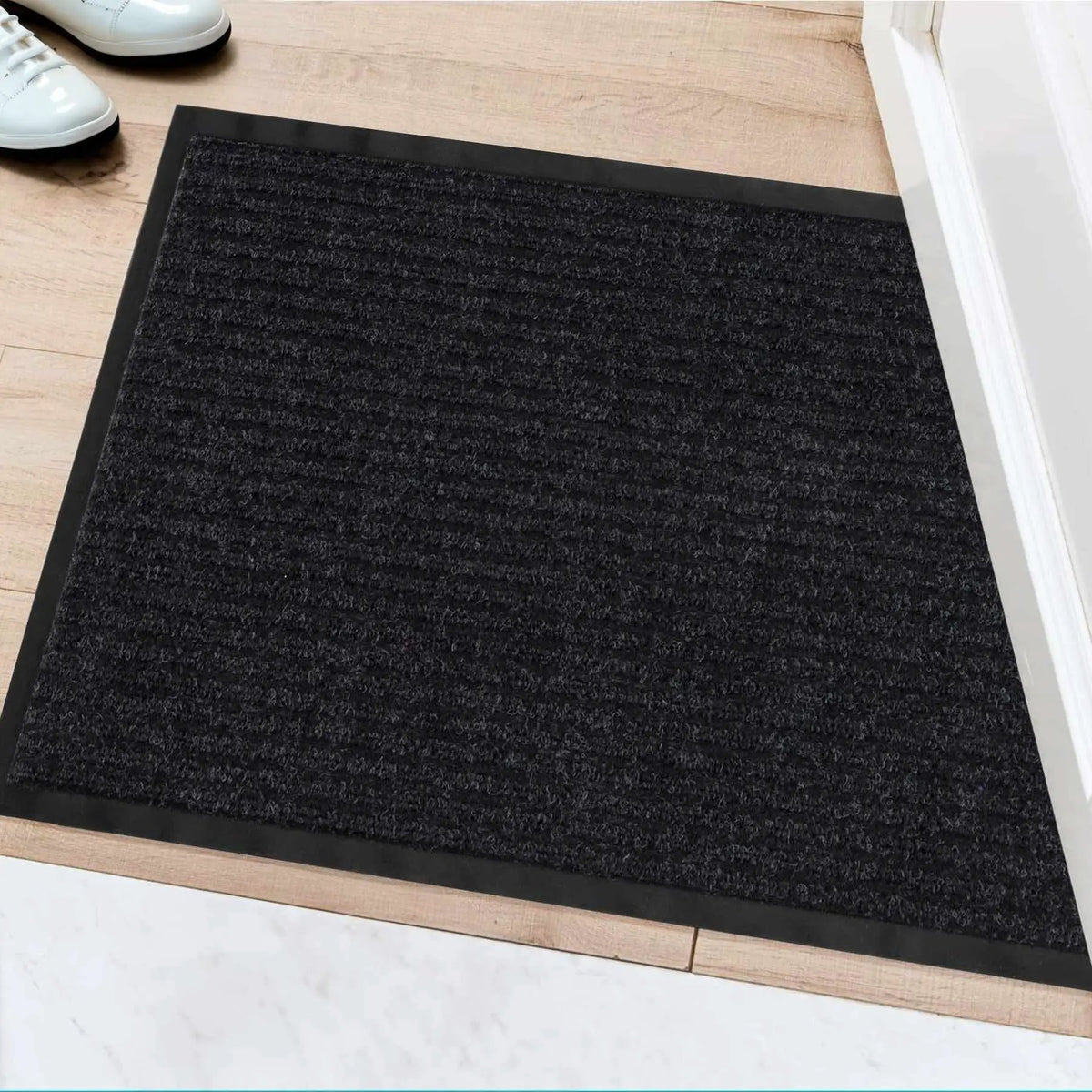 Basic Outdoor Mat, Black by Hauteloom