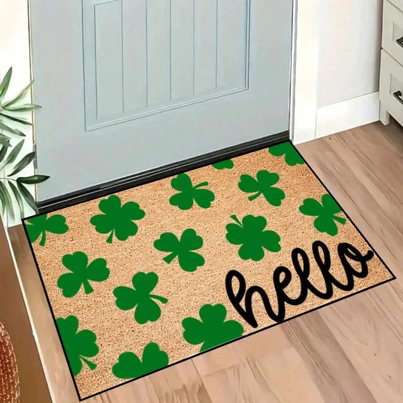 Door Mat - Non-Slip Polyester Green by House Of Avana