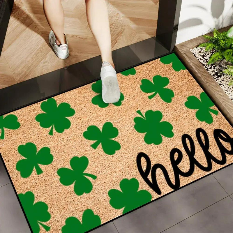 Door Mat - Non-Slip Polyester Green by House Of Avana