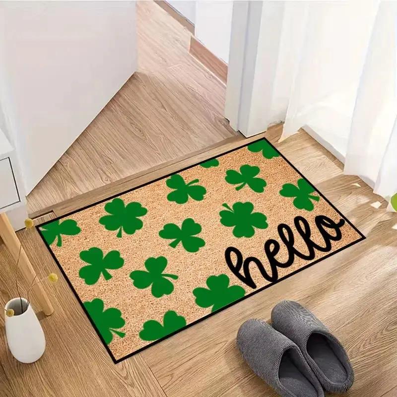Door Mat - Non-Slip Polyester Green by House Of Avana