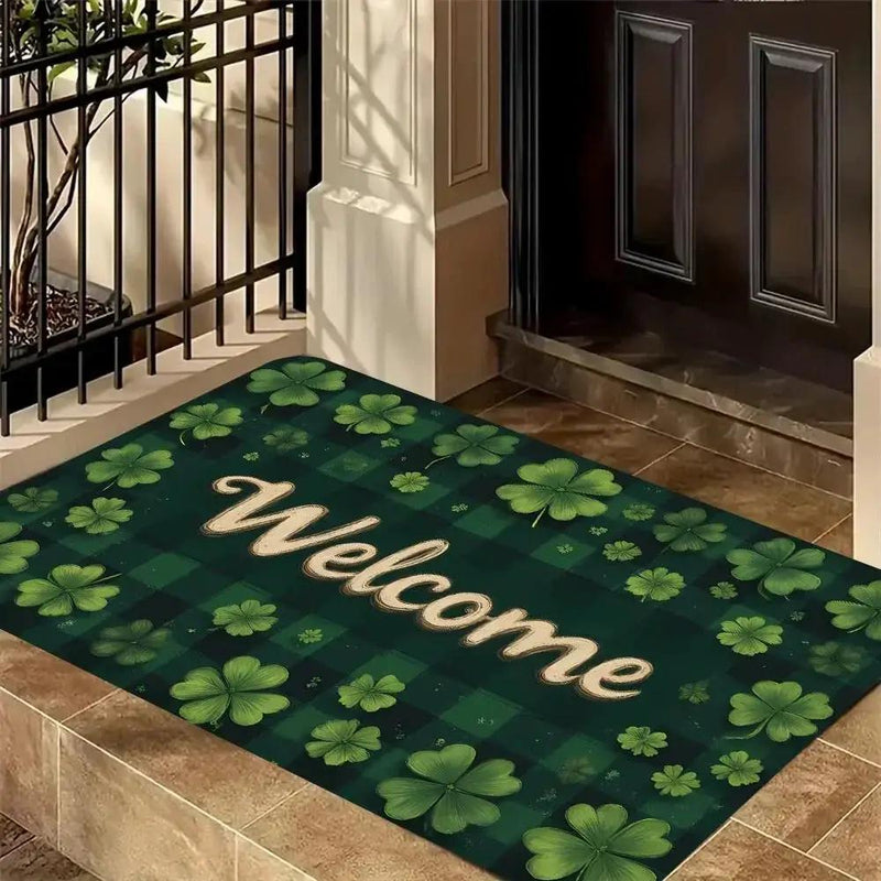 Doormat - Soft Flannel Green Rectangular by House Of Avana