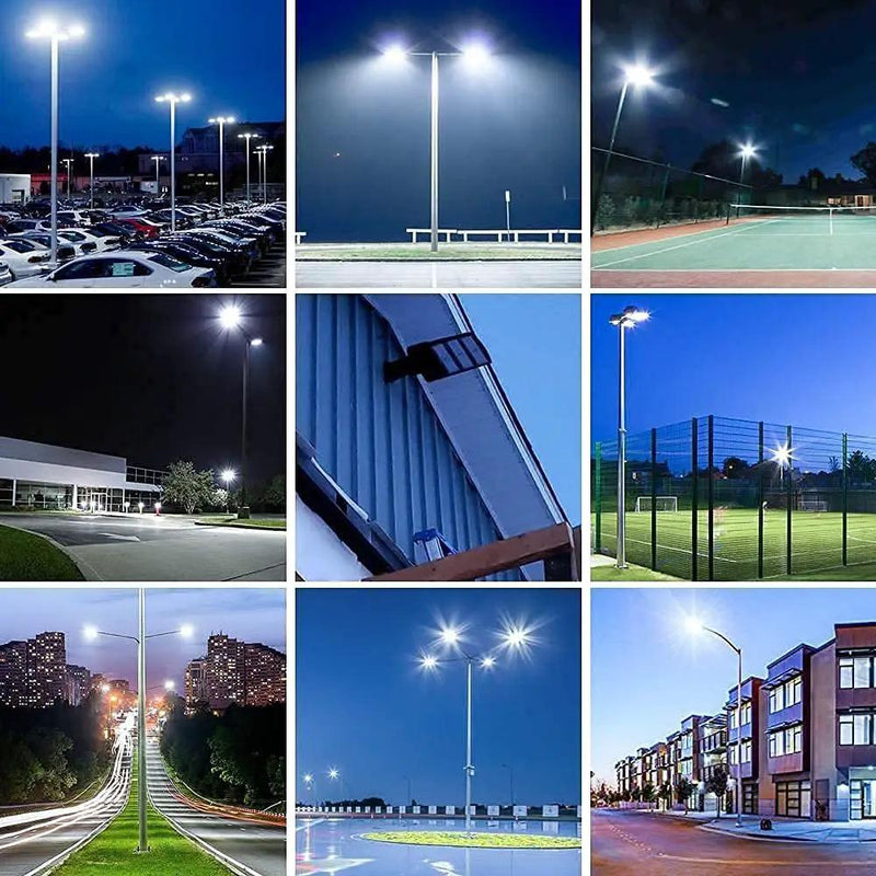 Double Bullhorn Bracket LED Parking Lot Light 180 Degree Aluminum Mounting Bracket Round Pole Double L Bracket Tenons by Outdoor Solar Outlet