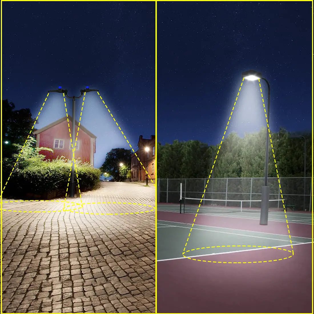 Double Bullhorn Bracket LED Parking Lot Light 180 Degree Aluminum Mounting Bracket Round Pole Double L Bracket Tenons by Outdoor Solar Outlet