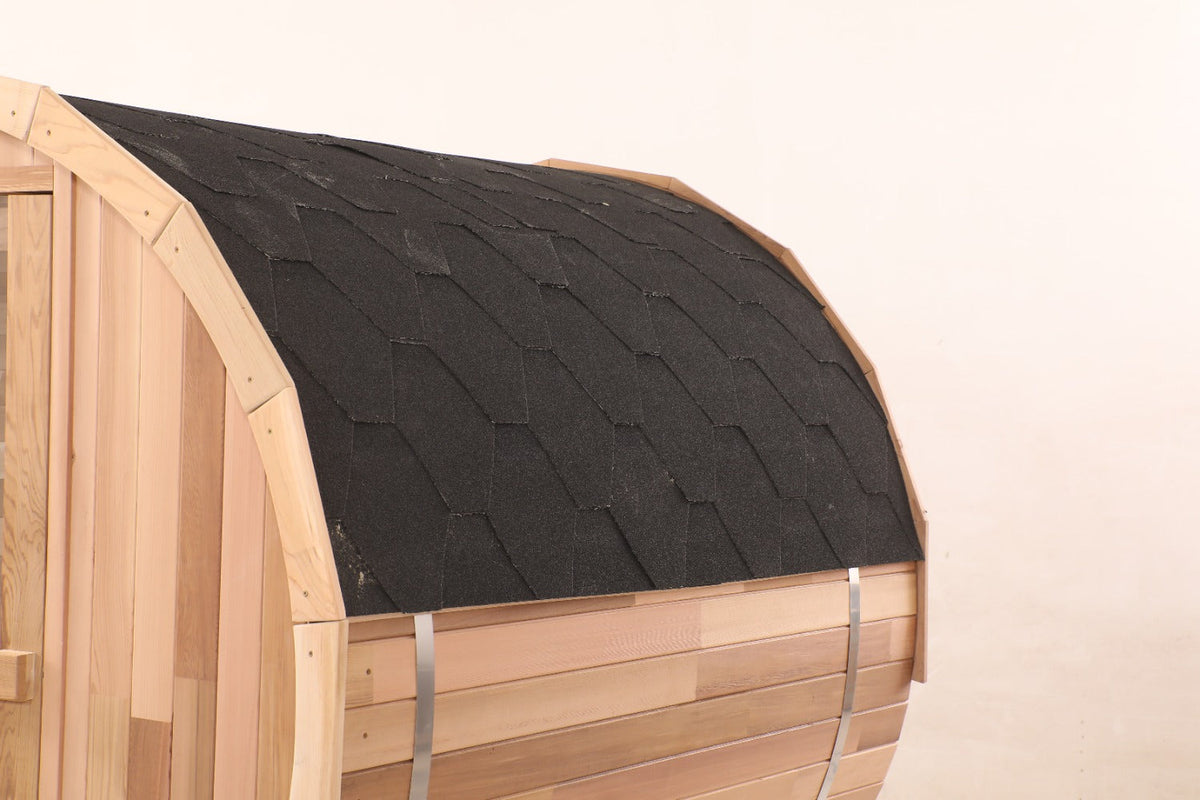 Blisspod | Prague | Canadian Red Cedar Outdoor Steam Barell Sauna | 2-4 / 4-6 persons with Full Glass Back & 2 front Porch seats, photo 10 of 14