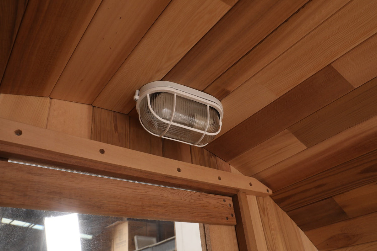 Blisspod | Prague | Canadian Red Cedar Outdoor Steam Barell Sauna | Full Glass Back, photo 12 of 13