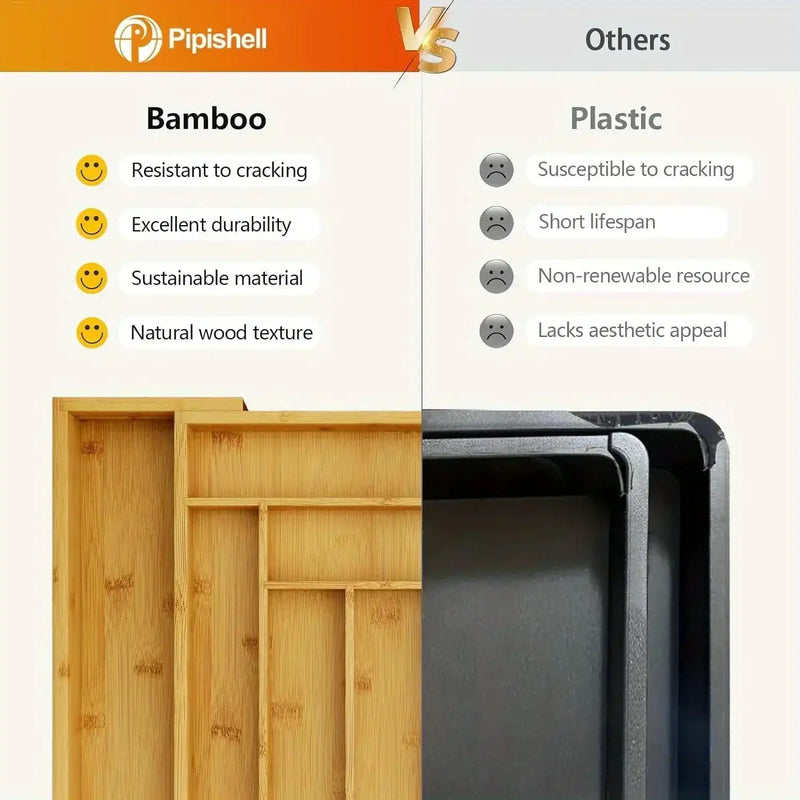 Drawer Organizer - Adjustable Bamboo Expandable by House Of Avana