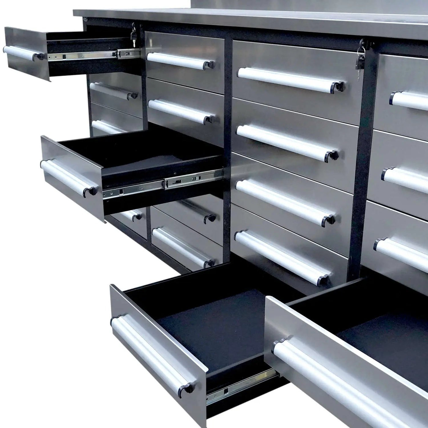 7ft Heavy Duty Garage Workbench Cabinet with 20 Drawers by Chery Industrial