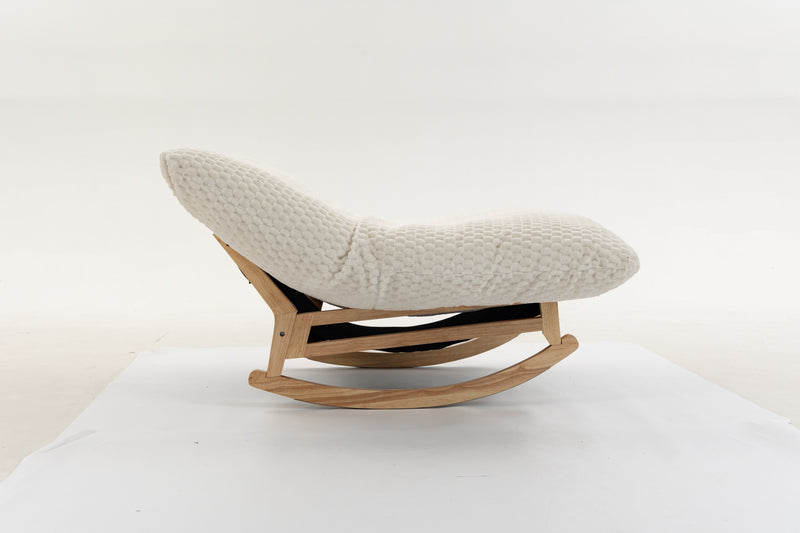 Bean Bag Rocking Chair for Adults with Solid Wood Frame, Antique White Corduroy, photo 10 of 10