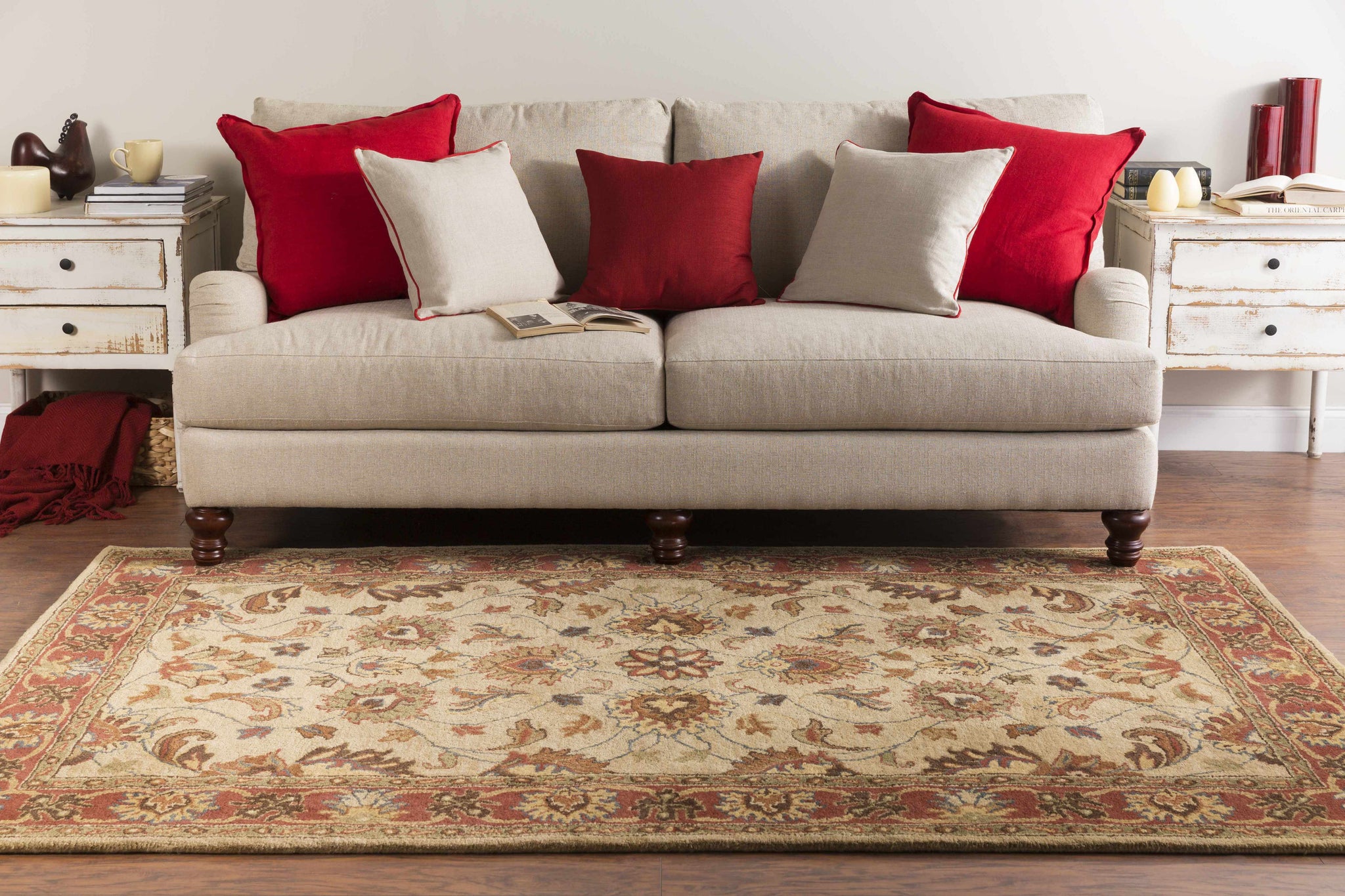Cherryfield Hand Tufted Brown & Rust 1001 Wool Rug by Boutique Rugs