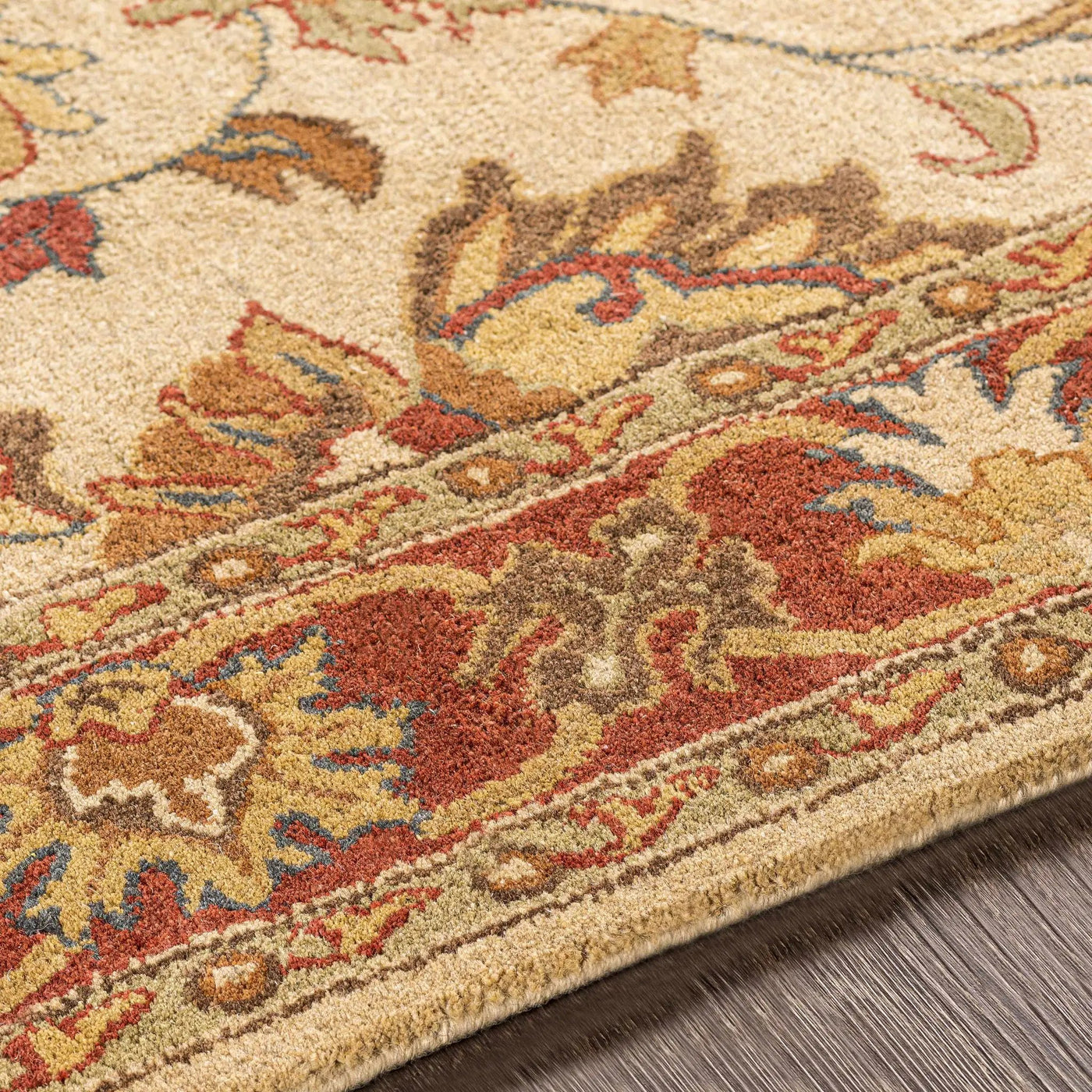 Cherryfield Hand Tufted Brown & Rust 1001 Wool Rug by Boutique Rugs