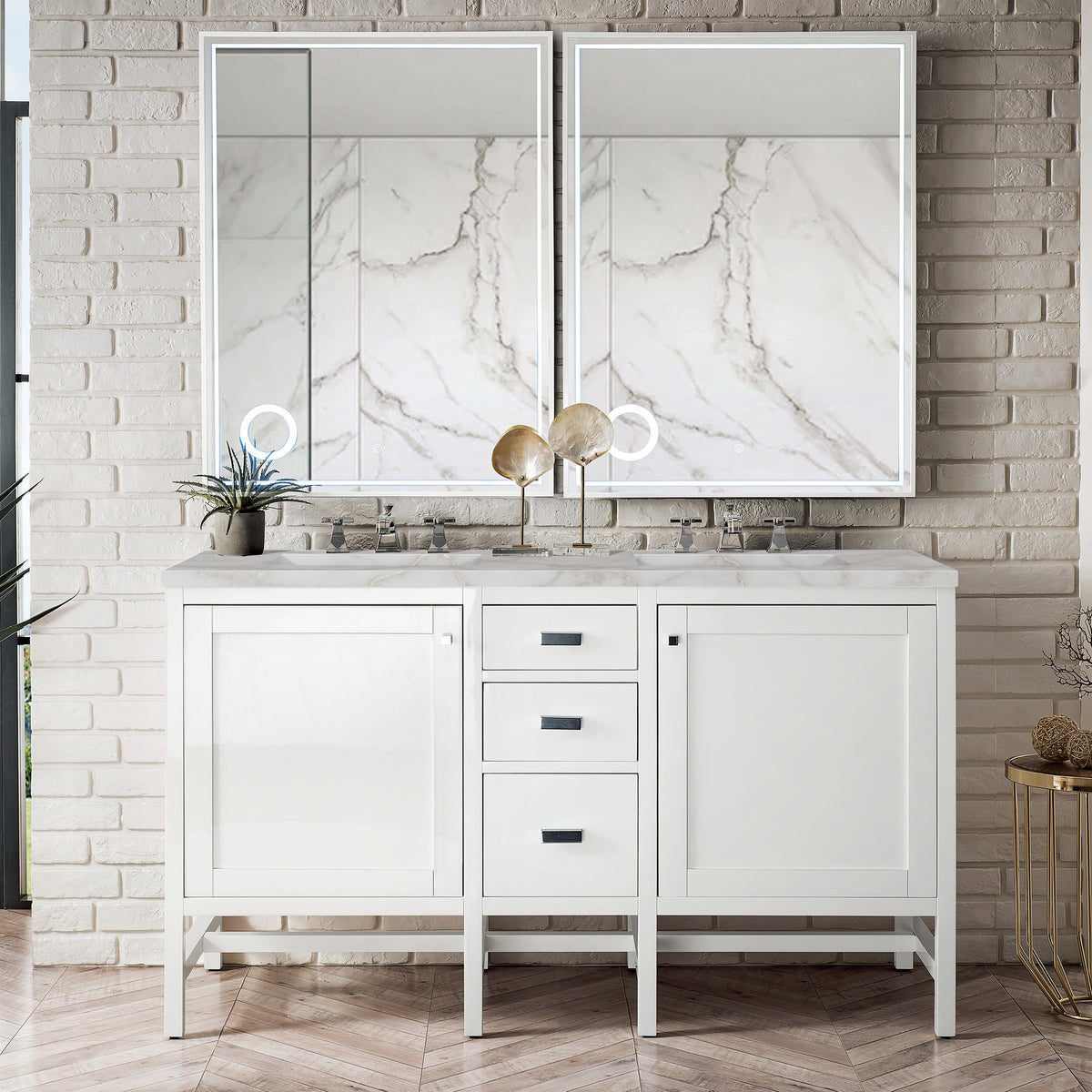 James Martin Addison 60" Double Bathroom Vanity, Glossy White, view 13