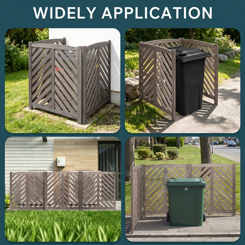 Air Conditioner Fence Screen, 3-Panel Cedar Privacy Enclosure, 38 Inches High, Gray, photo 6 of 10