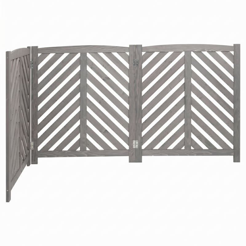Air Conditioner Fence Screen, 3-Panel Cedar Privacy Enclosure, 38 Inches High, Gray, photo 7 of 10