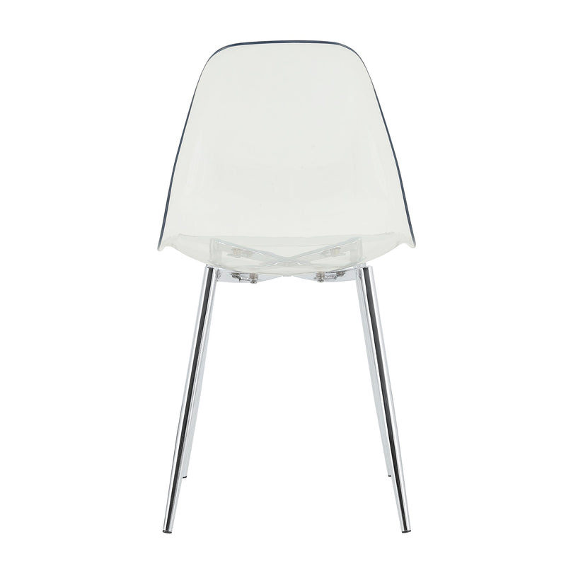 Modern Minimalist Transparent Dining Chair Set with Ergonomic PET Seat - Clear/Silver, photo 19 of 23