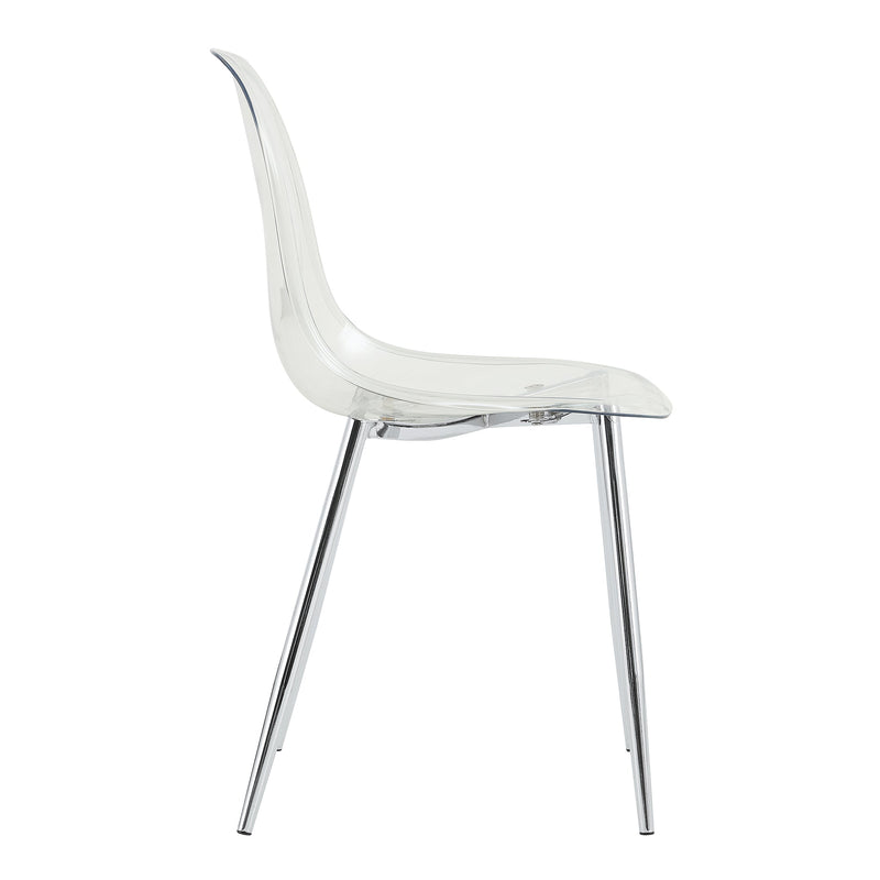 Modern Minimalist Transparent Dining Chair Set with Ergonomic PET Seat - Clear/Silver, photo 22 of 23