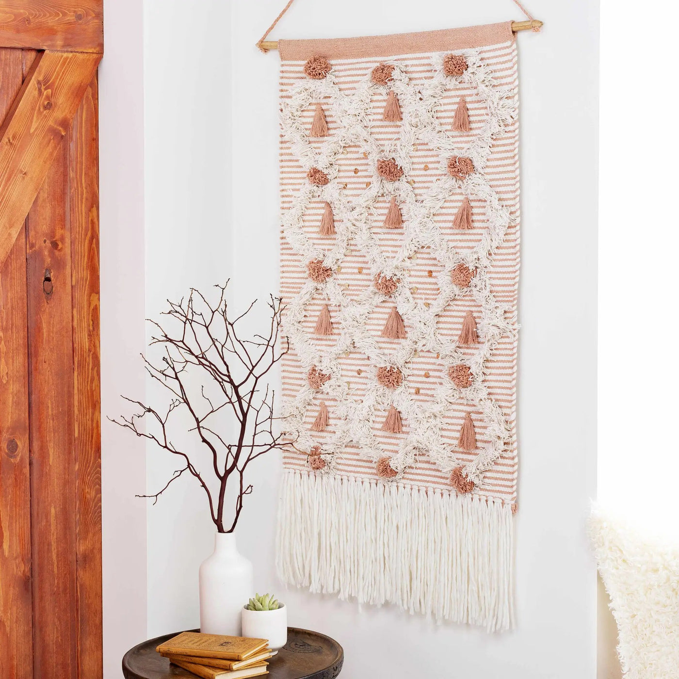 Drumore Beige Boho Wall Hanging - Clearance by Boutique Rugs
