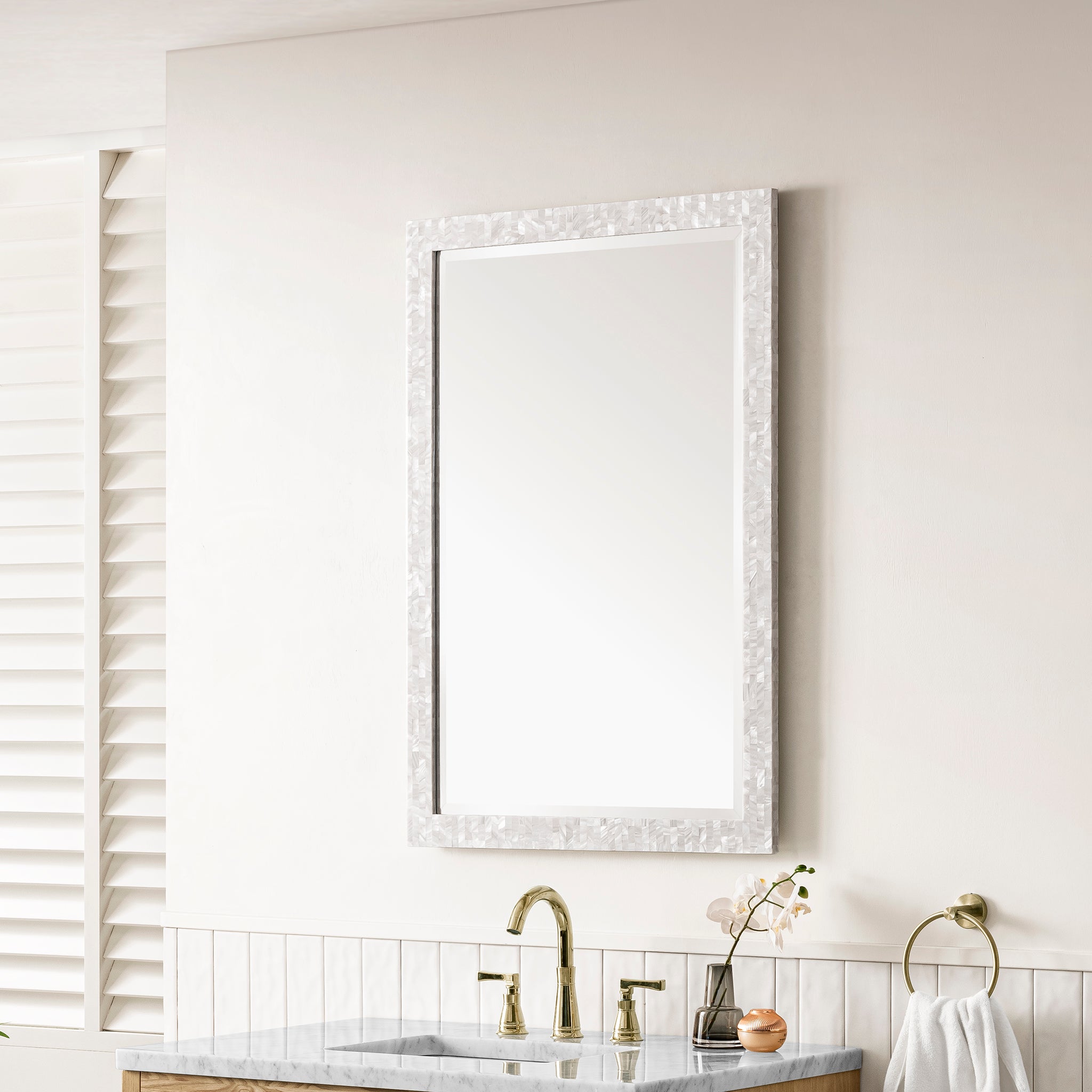 James Martin Callie 26" Mirror, White Mother of Pearl by James Martin
