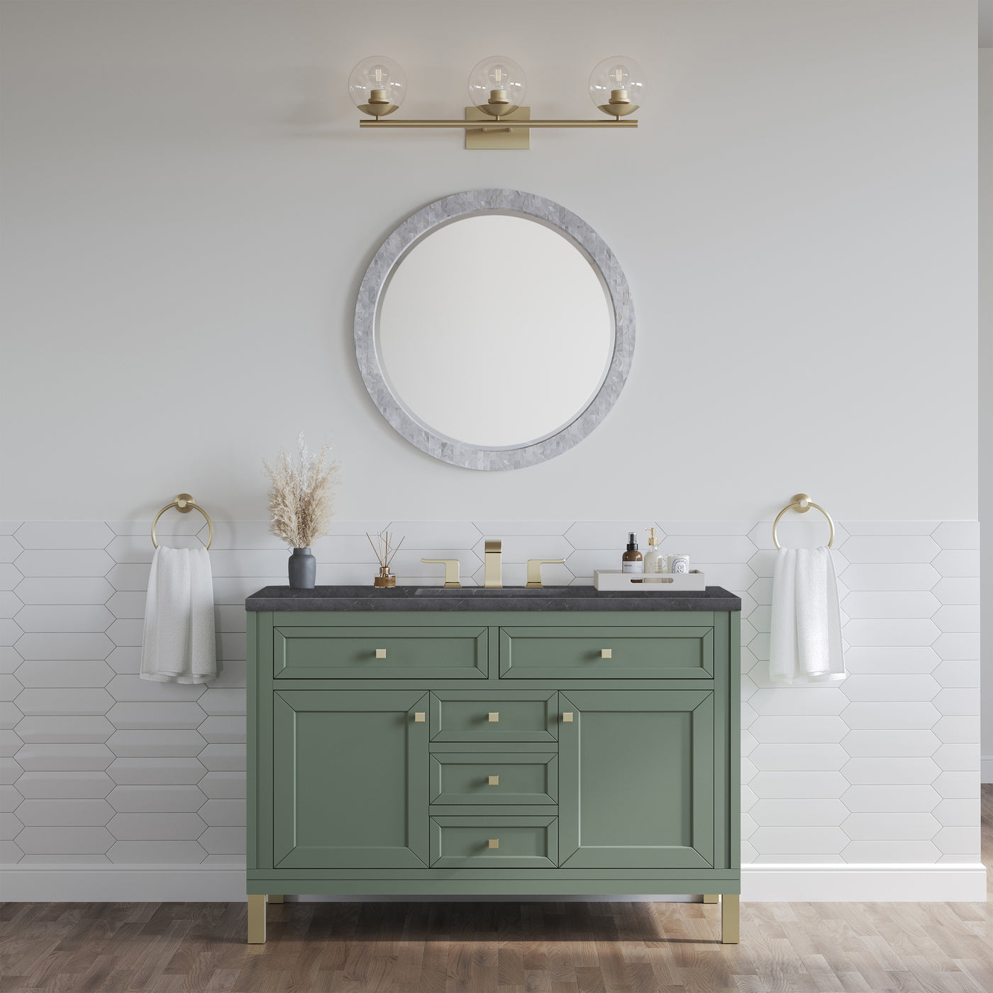 James Martin Chicago 48" Single Bathroom Vanity, Smokey Celadon by James Martin