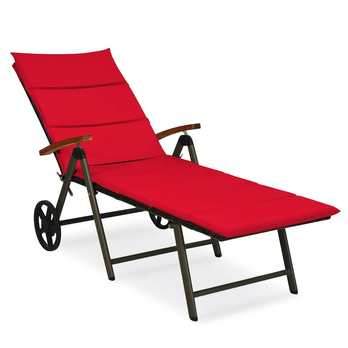 Outdoor Chaise Lounge Chair Rattan Lounger Recliner Chair by DirectDeals