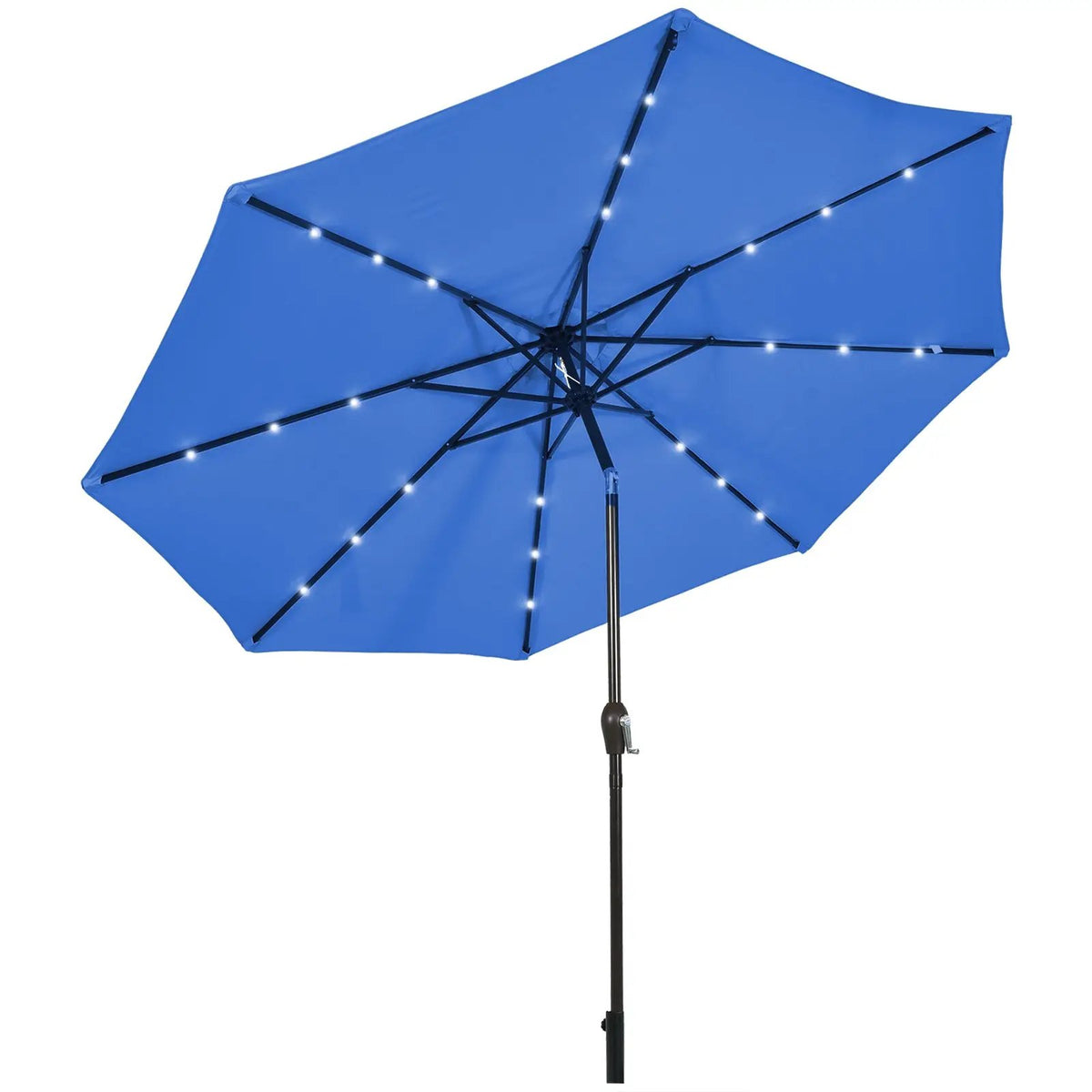 10 Feet Outdoor Patio umbrella with Bright Solar LED Lights-Dark Blue by DirectDeals