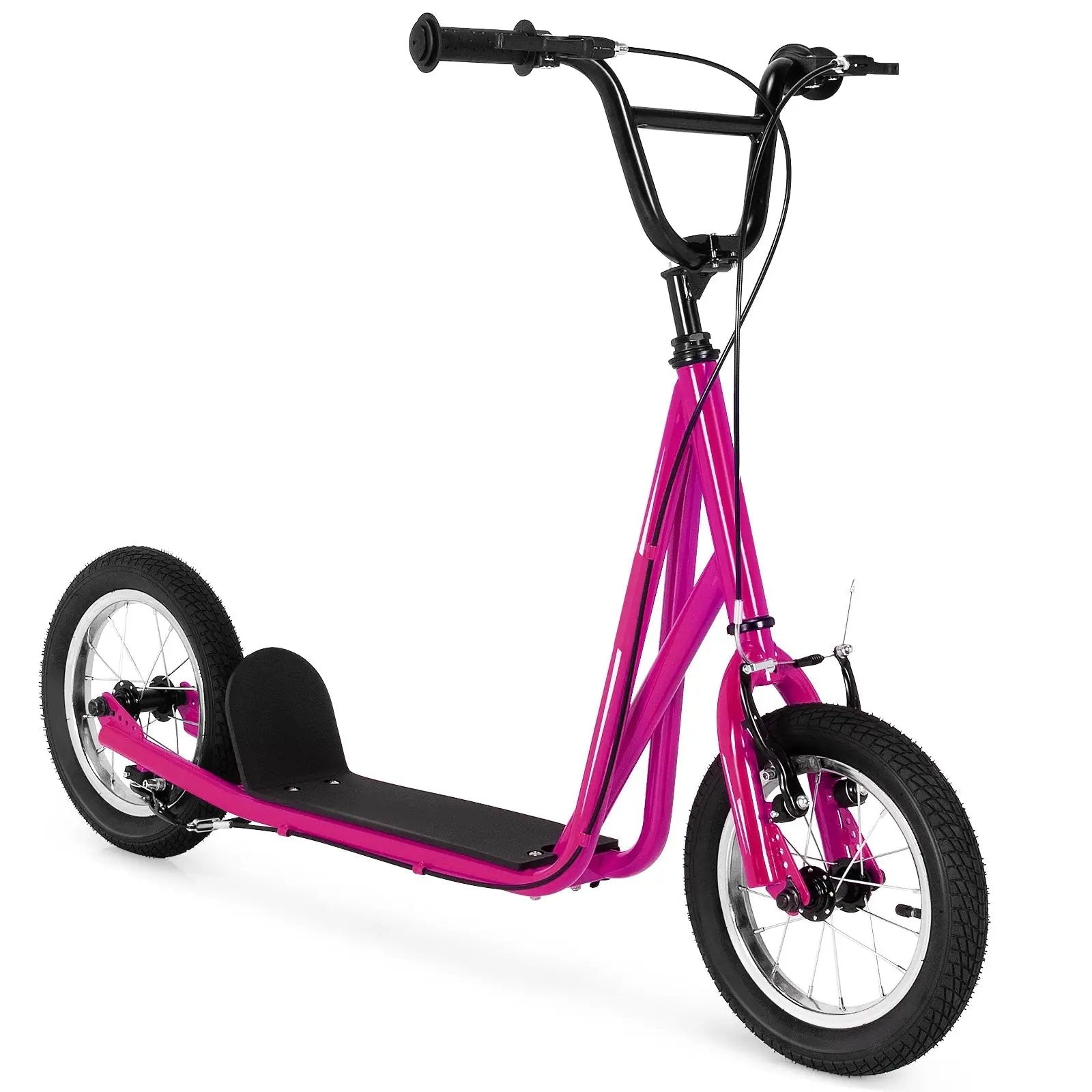 Height Adjustable Kid Kick Scooter with 12 Inch Air Filled Wheel by DirectDeals