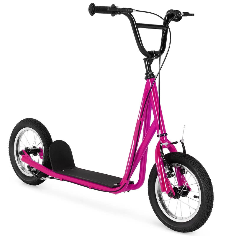 Height Adjustable Kid Kick Scooter with 12 Inch Air Filled Wheel by DirectDeals