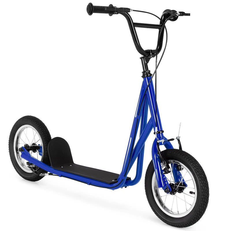 Height Adjustable Kid Kick Scooter with 12 Inch Air Filled Wheel by DirectDeals