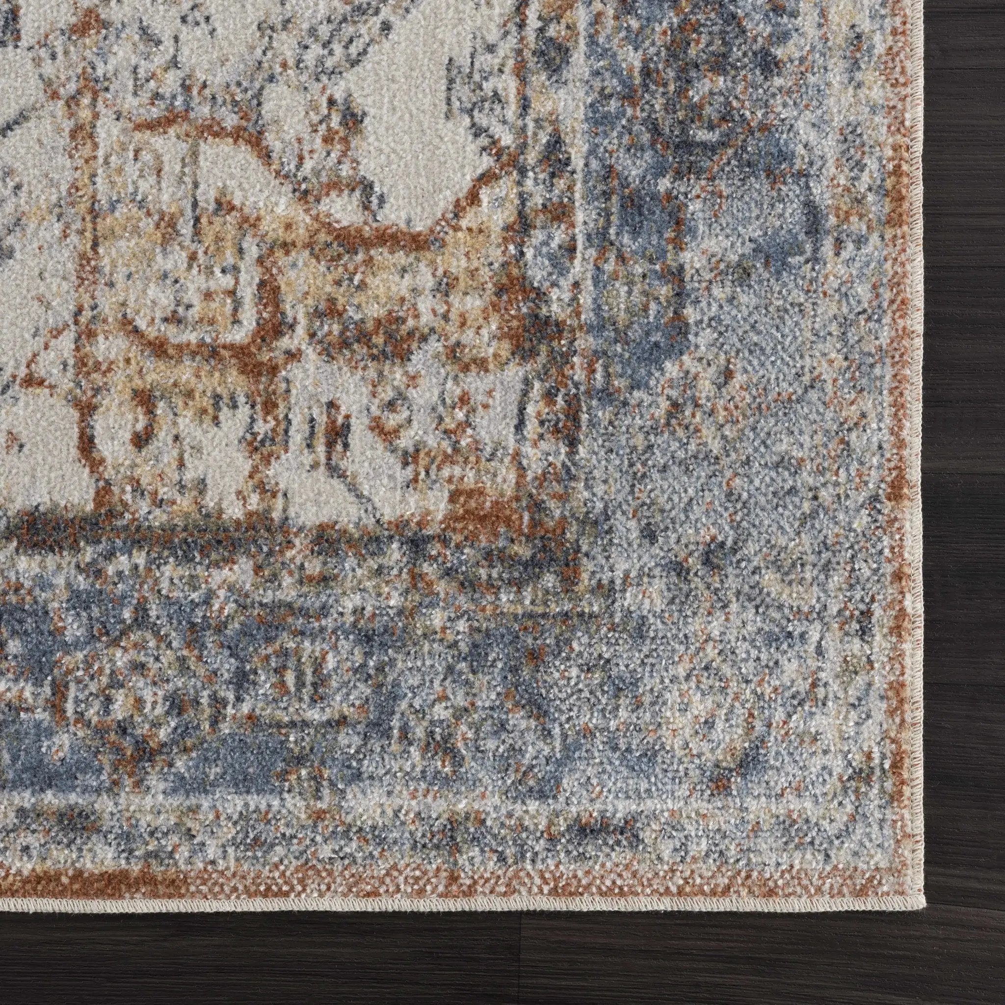 Blue Orange Hera Washable area rug - Clearance by Boutique Rugs