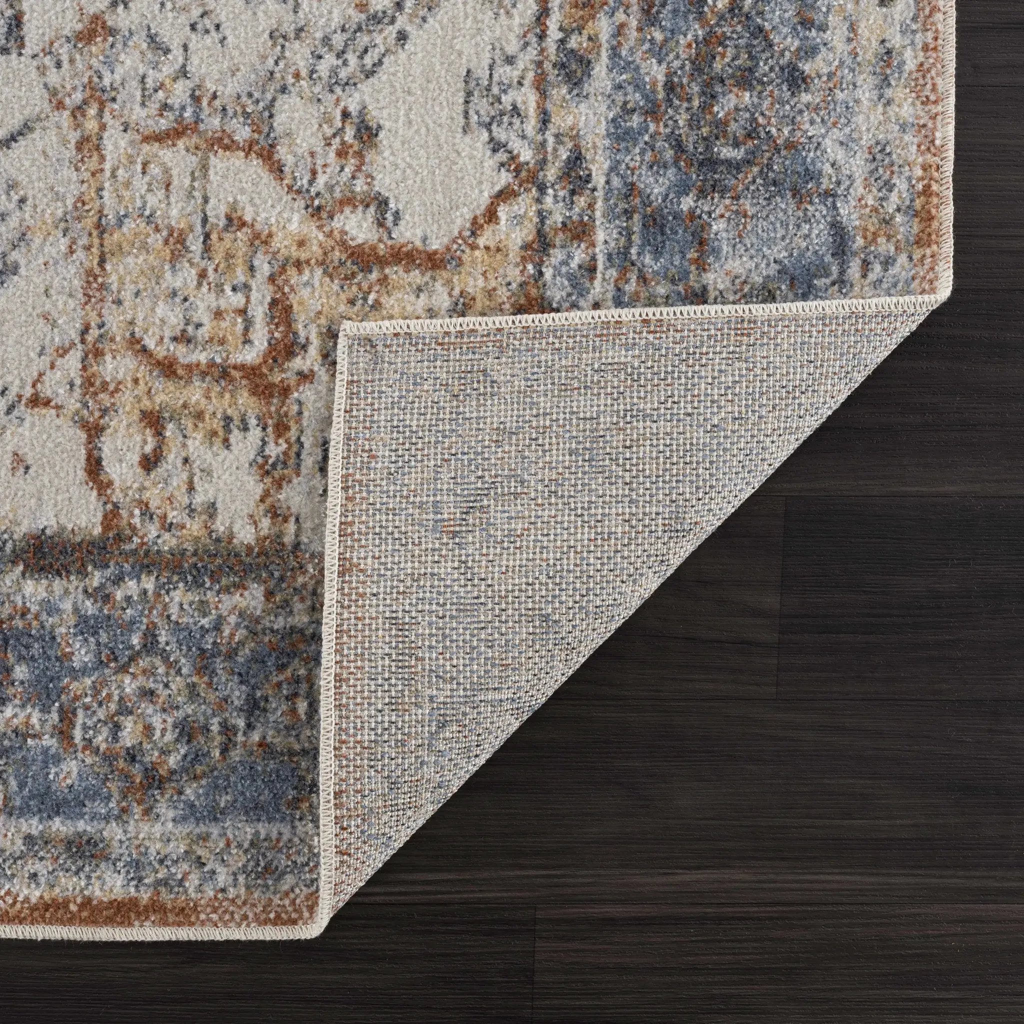 Blue Orange Hera Washable area rug - Clearance by Boutique Rugs