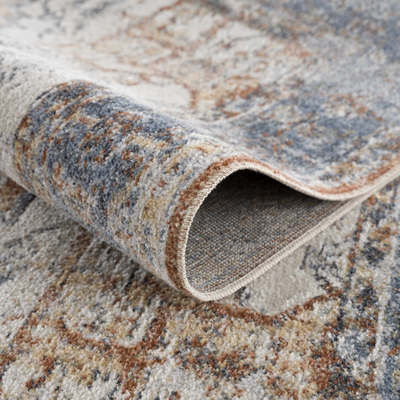 Blue Orange Hera Washable area rug - Clearance by Boutique Rugs