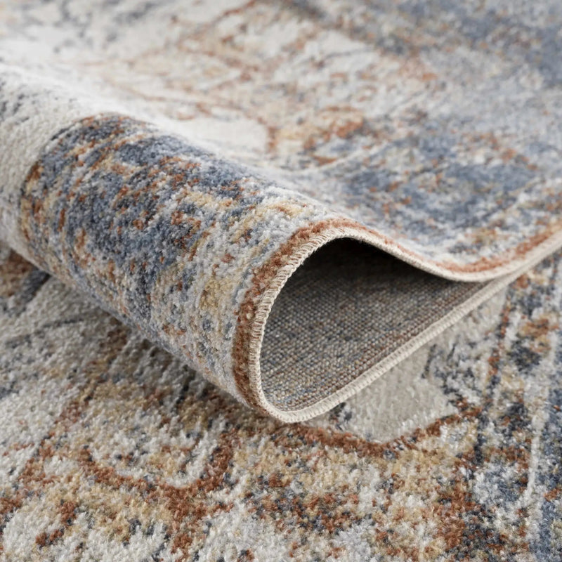 Blue Orange Hera Washable area rug - Clearance by Boutique Rugs