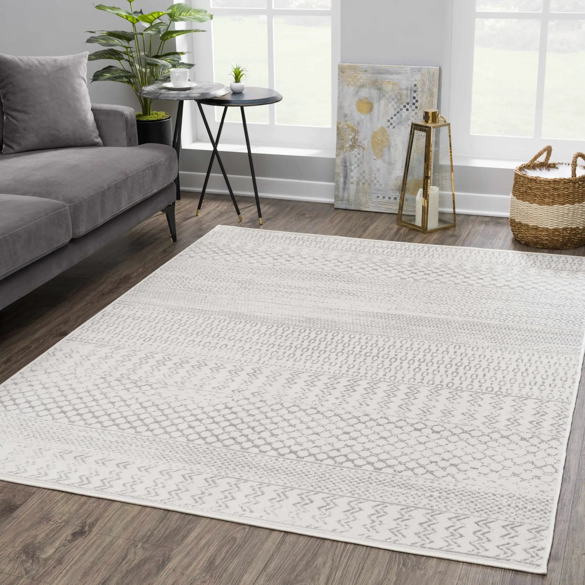 Tigri Aztec Ivory & Gray 2318 Area Rug - Clearance by Boutique Rugs