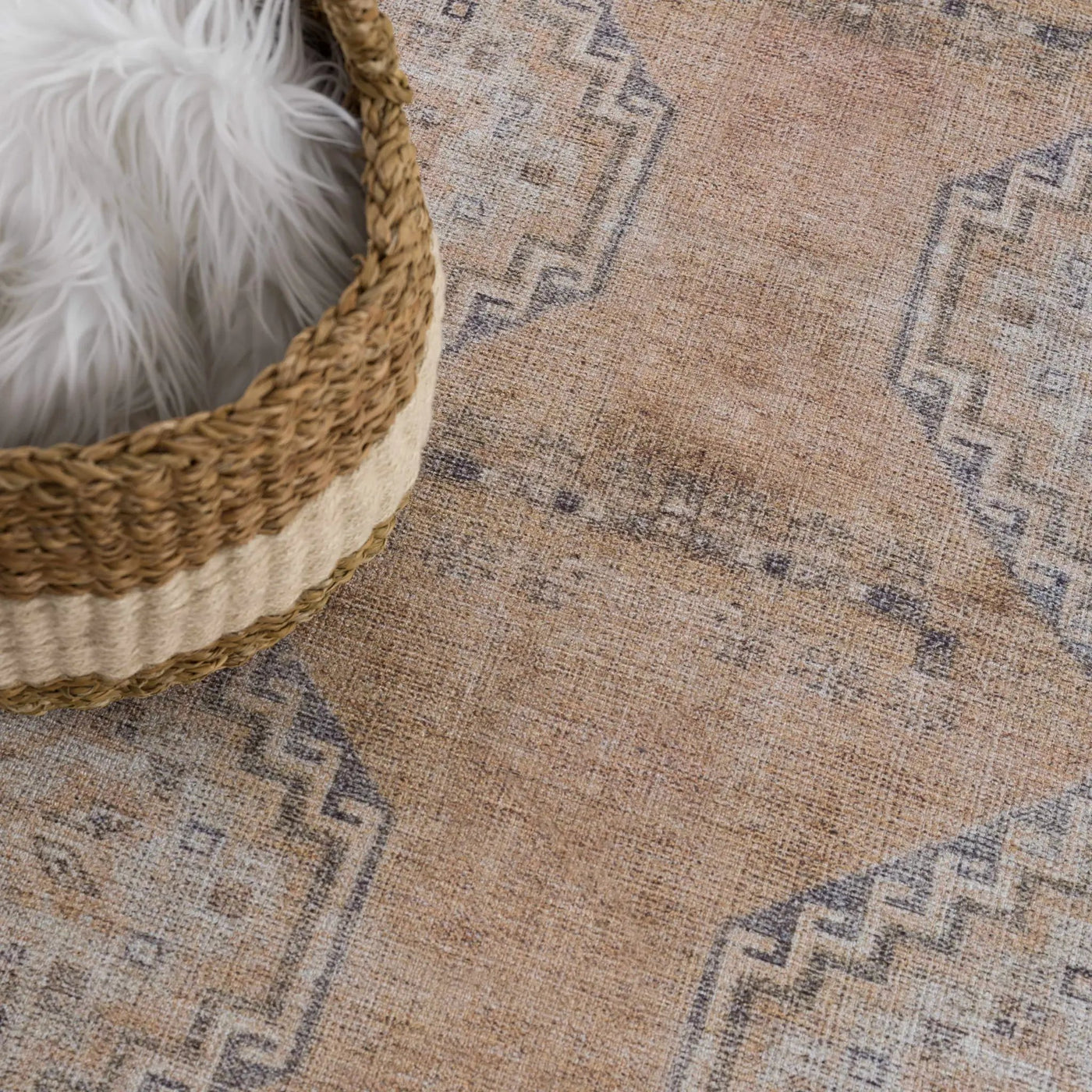 Carrabelle Peach Washable Area Rug - Clearance by Boutique Rugs