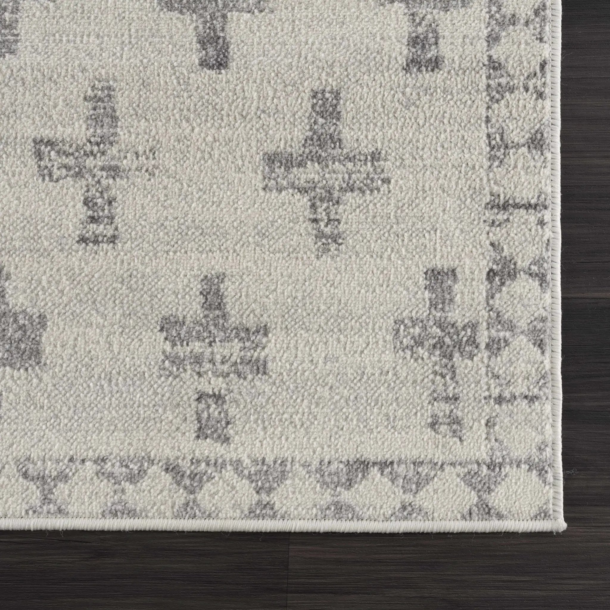 Tigris Swiss Cross Ivory&Gray Area Rug - Clearance by Boutique Rugs